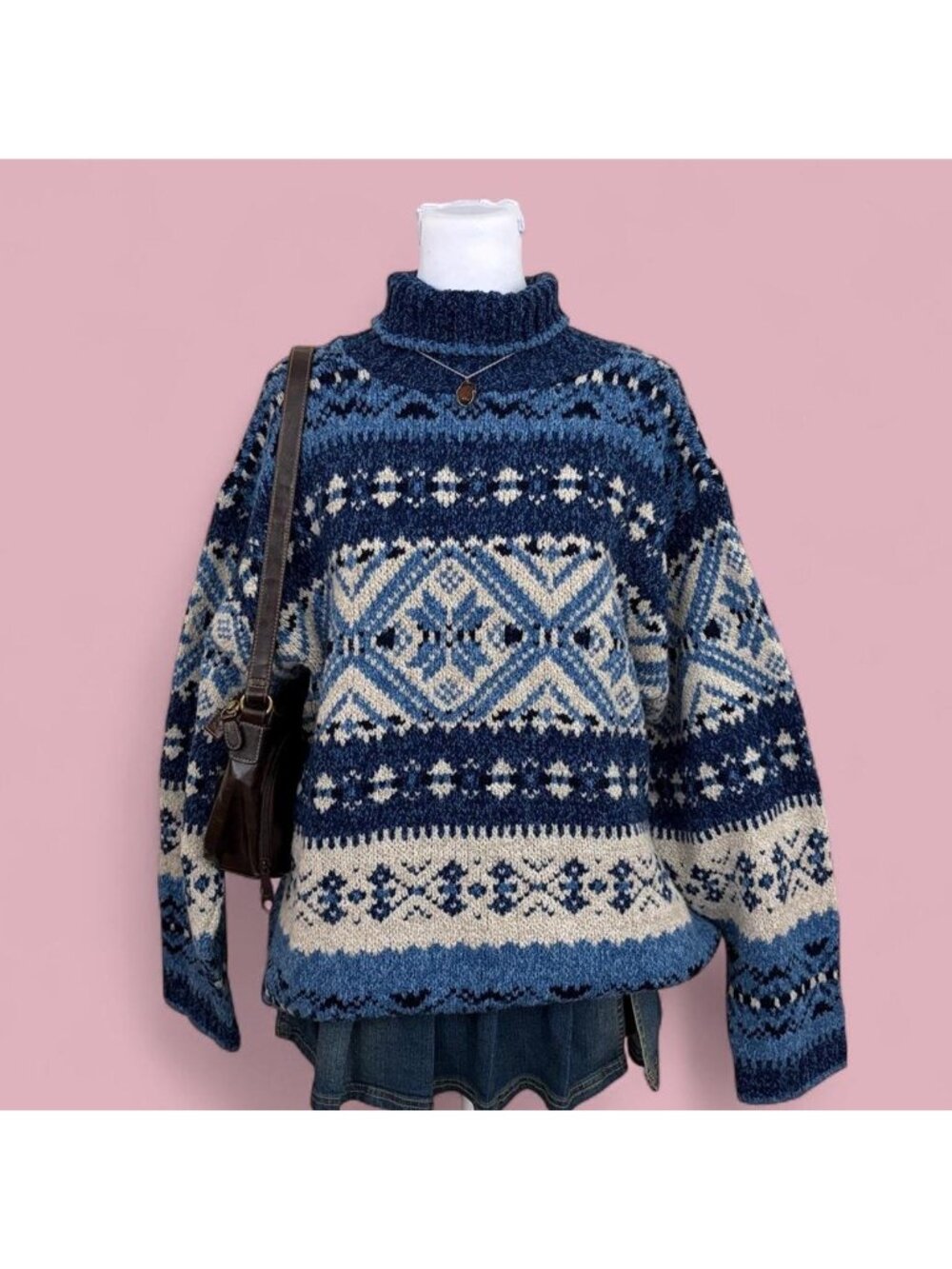 90s striped plus size fair isle cottagecore sweater
